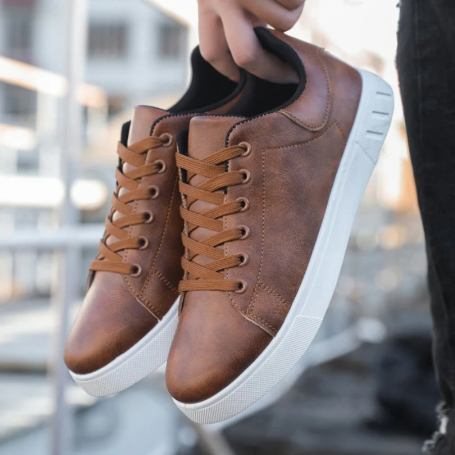 Men's Breathable Casual Sneakers with Perforated Side Panels