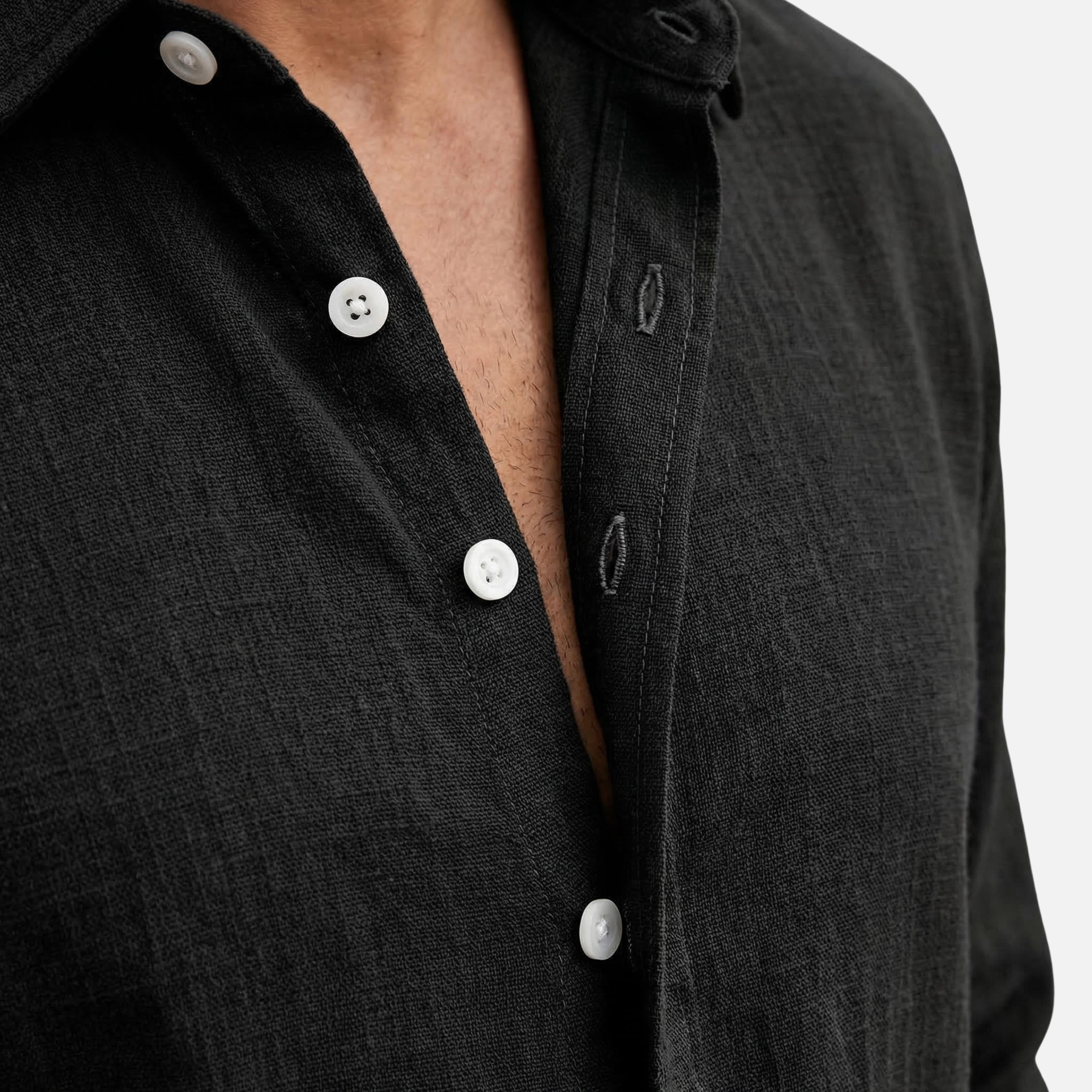 Men's Lightweight Summer Shirt with Classic Collar and Button Placket