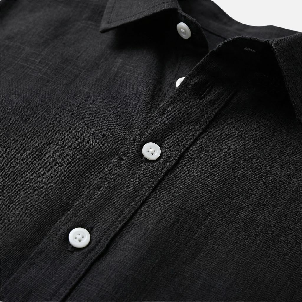 Men's Lightweight Summer Shirt with Classic Collar and Button Placket