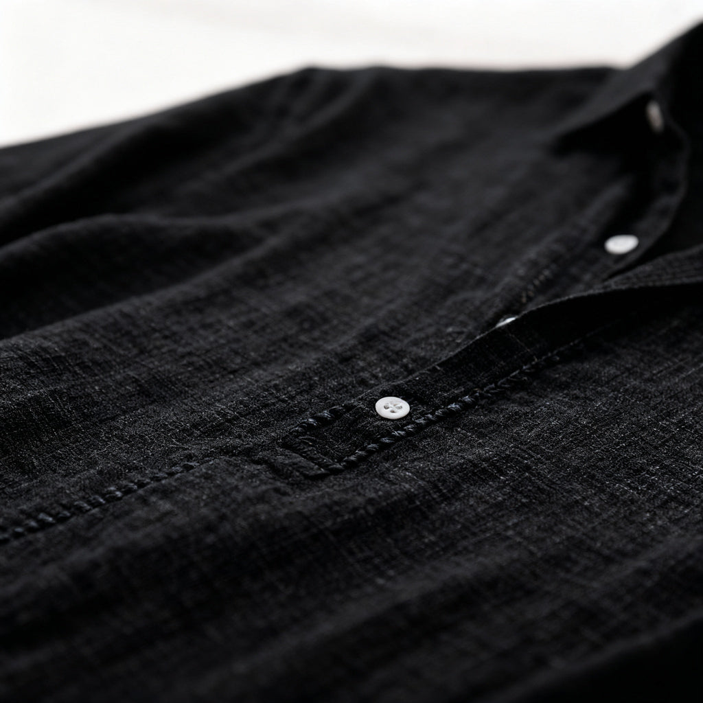 Men's Lightweight Summer Shirt with Classic Collar and Button Placket