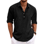 Men's Lightweight Summer Shirt with Classic Collar and Button Placket