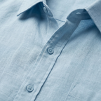 Men's Relaxed Linen Button-Up Shirt with Pointed Collar