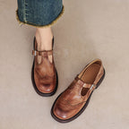 Women's Brogue Mary Jane Shoes with Chunky Sole