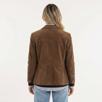 Women's Relaxed Brown Wool-Mix Coat with Wide Lapel