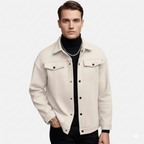 Men's Brushed Shirt Jacket with Flap Chest Pockets