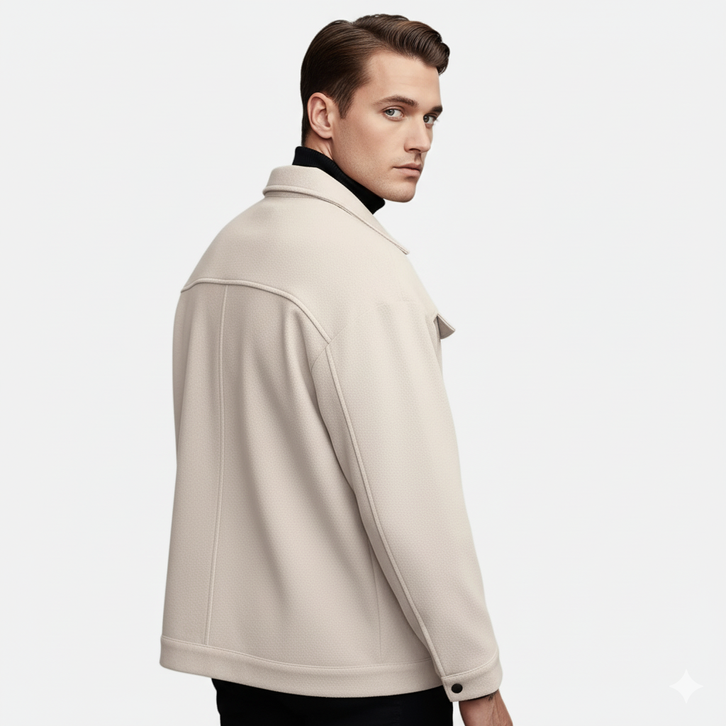 Men's Brushed Shirt Jacket with Flap Chest Pockets