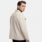 Men's Brushed Shirt Jacket with Flap Chest Pockets