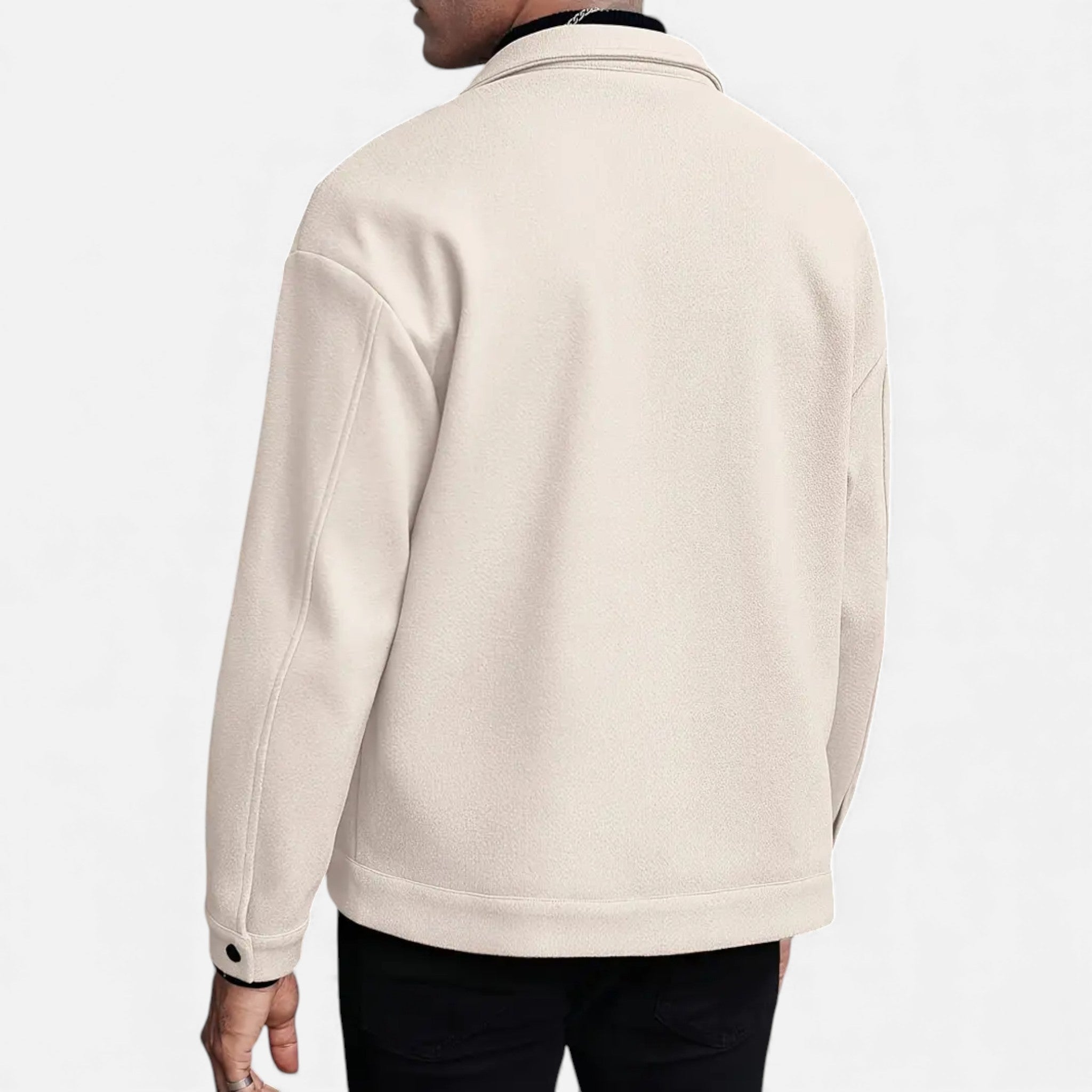 Men's Brushed Shirt Jacket with Flap Chest Pockets