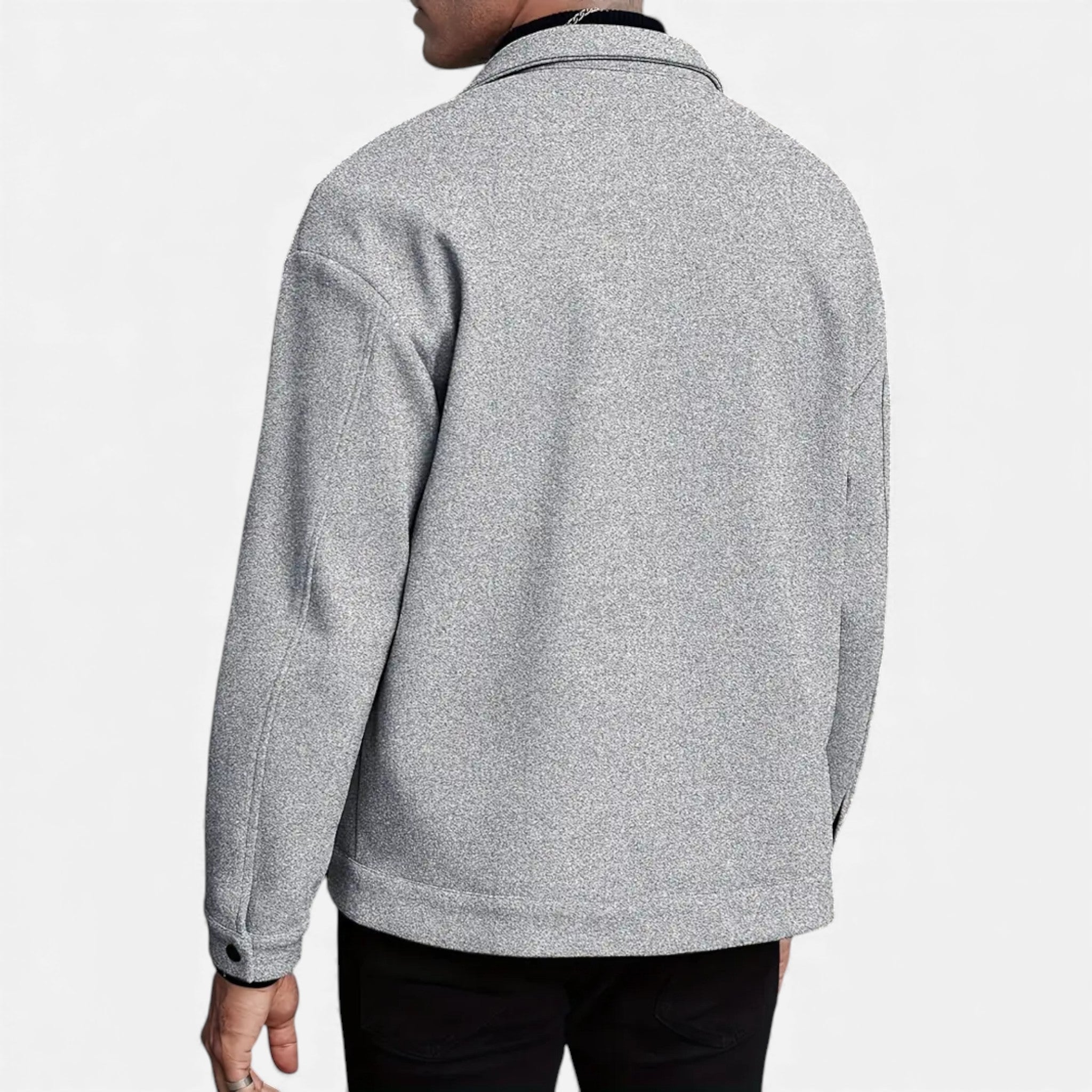 Men's Brushed Shirt Jacket with Flap Chest Pockets