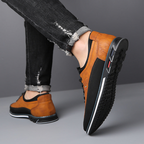 Men's Low-Top Business Sneakers with Two-Tone Lace-Up Design