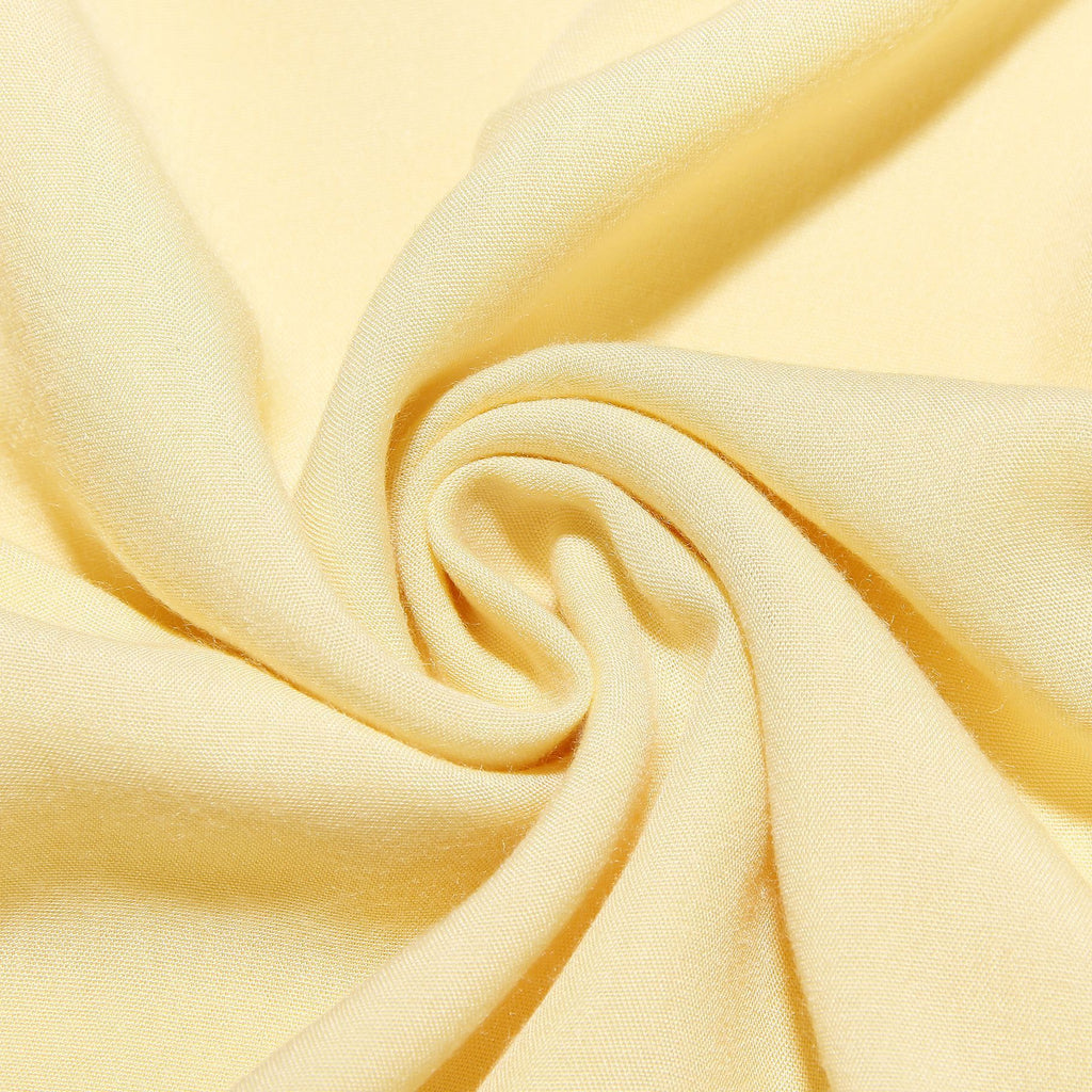 Women's Butter Yellow Cotton Maxi Dress with V-Neck and Spaghetti Straps