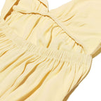 Women's Butter Yellow Cotton Maxi Dress with V-Neck and Spaghetti Straps