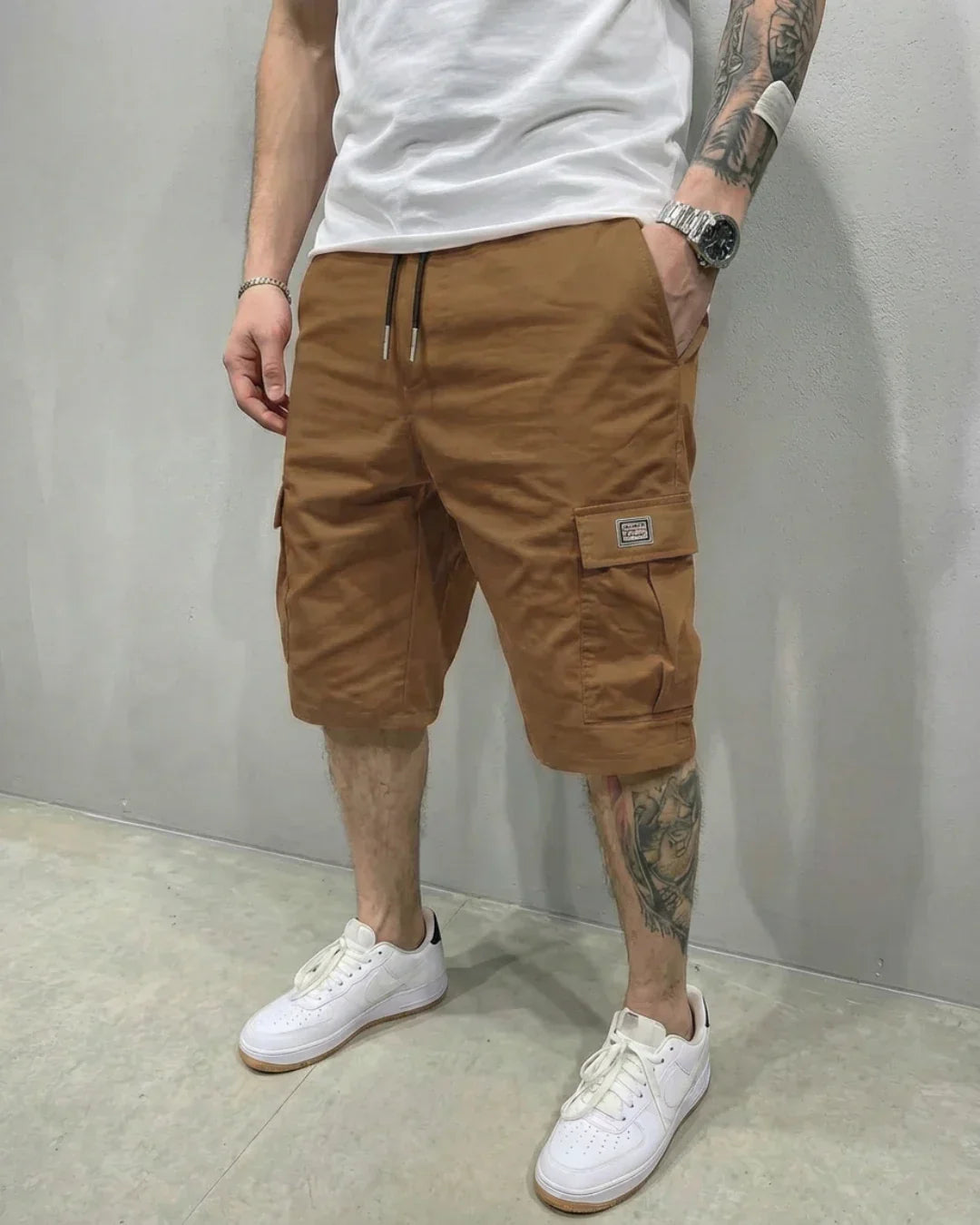 Men's Relaxed Cargo Shorts with Elasticated Waist