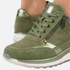 Women's Metallic Casual Sneakers with Side Zipper