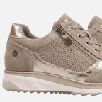 Women's Metallic Casual Sneakers with Side Zipper