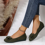 Women's Bow Detail Loafers with Rounded Toe