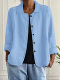 Women's Lightweight Button-Front Jacket with Relaxed Fit