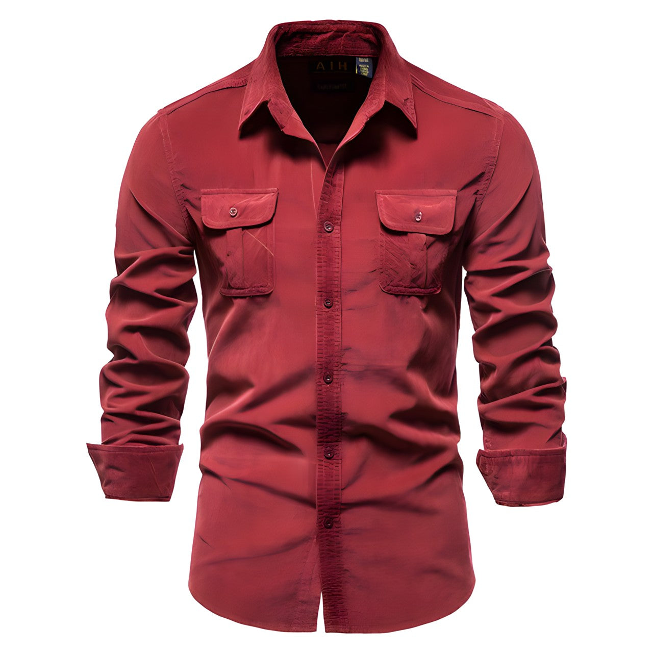 Men's Casual Corduroy Shirt with Buttoned Chest Pockets