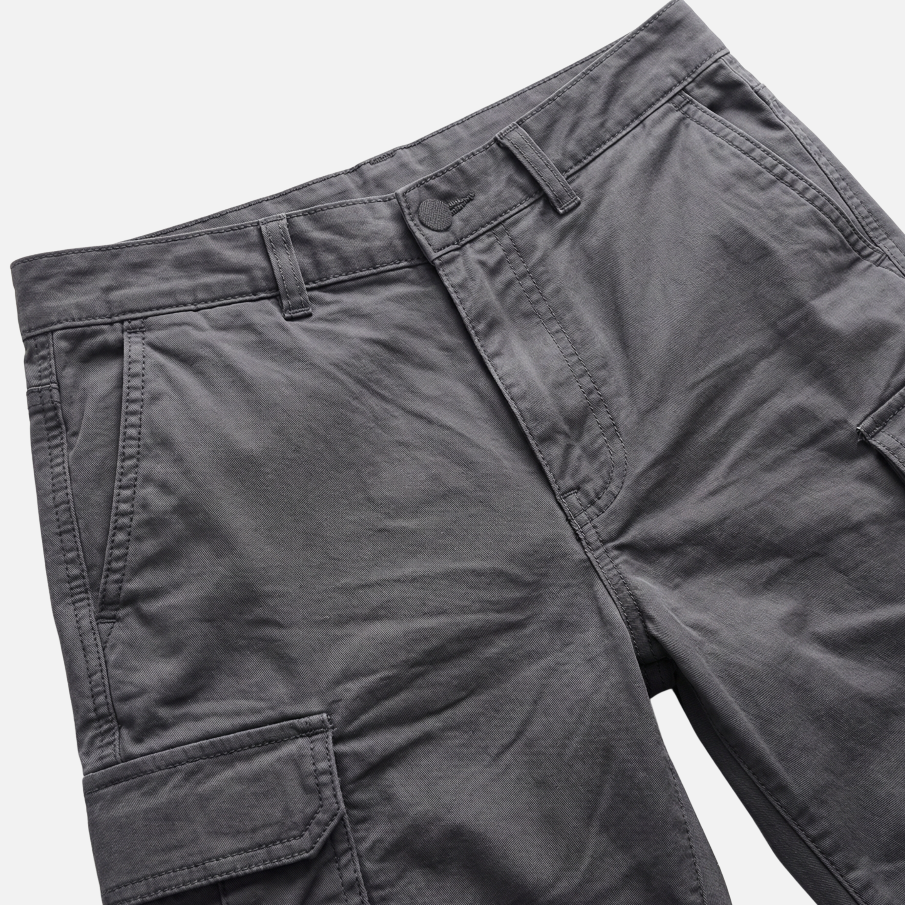 Men's Relaxed Cotton Cargo Shorts with Flap Pockets