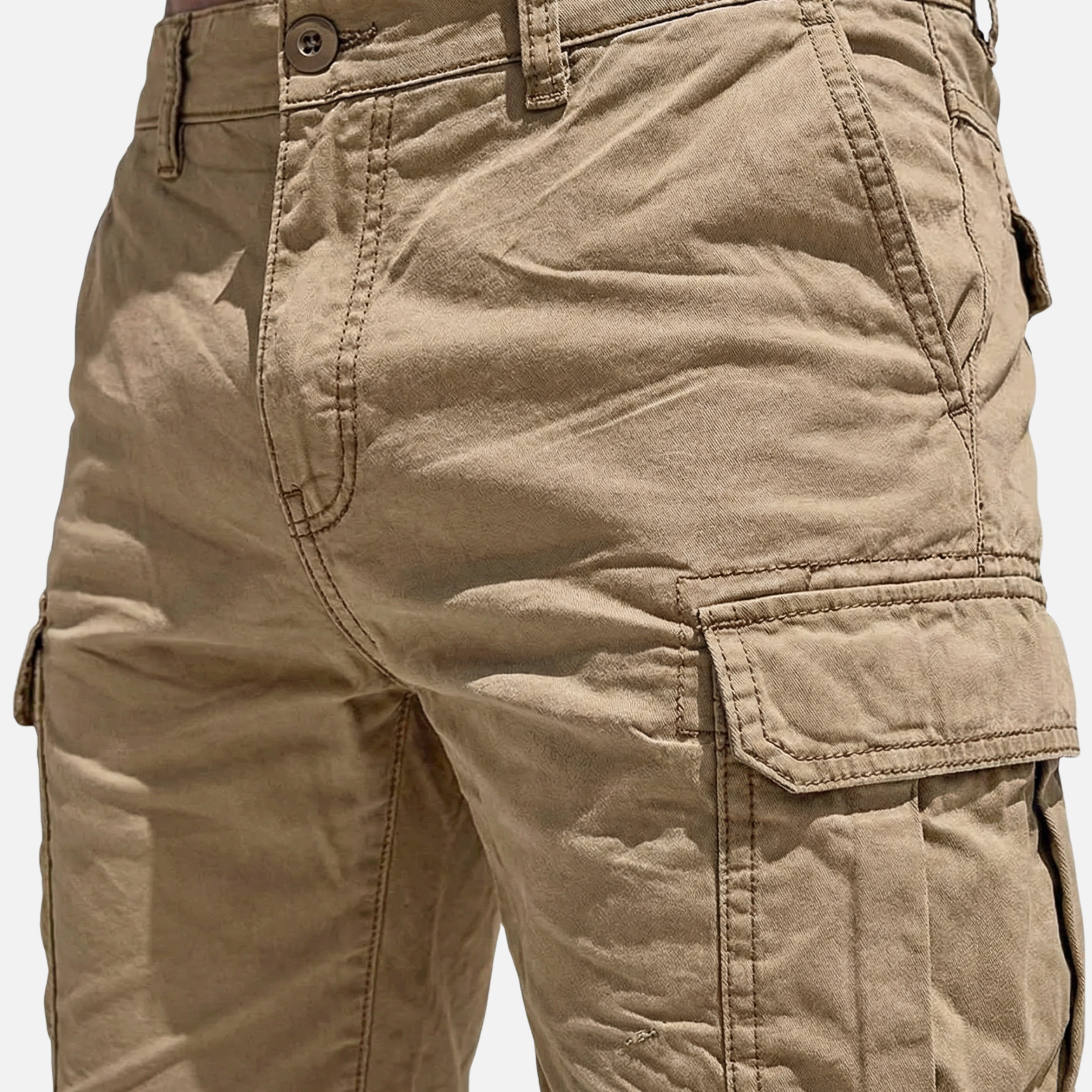 Men's Relaxed Cotton Cargo Shorts with Flap Pockets