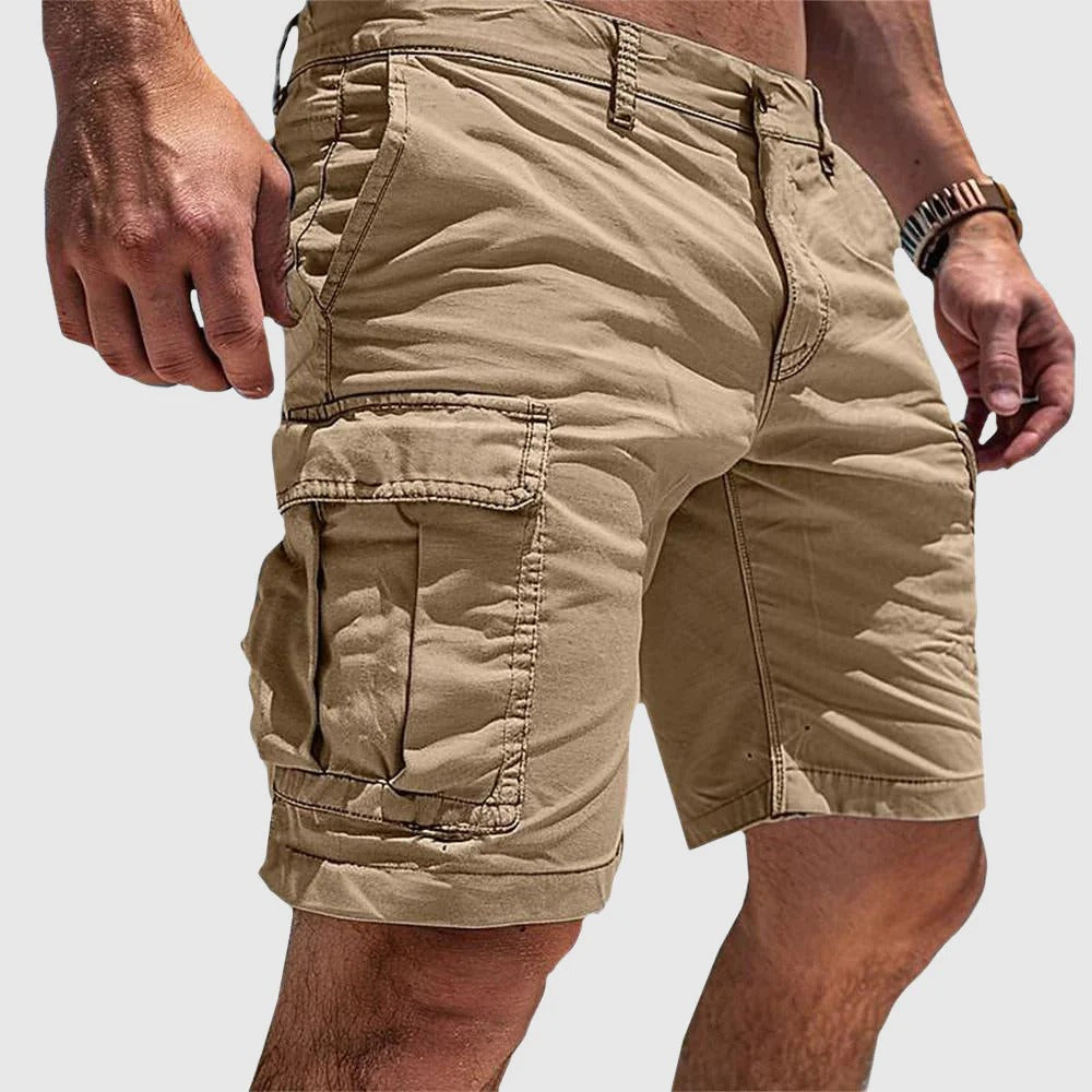 Men's Relaxed Cotton Cargo Shorts with Flap Pockets