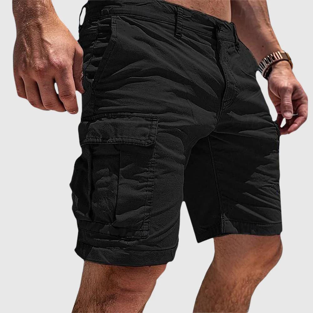 Men's Relaxed Cotton Cargo Shorts with Flap Pockets
