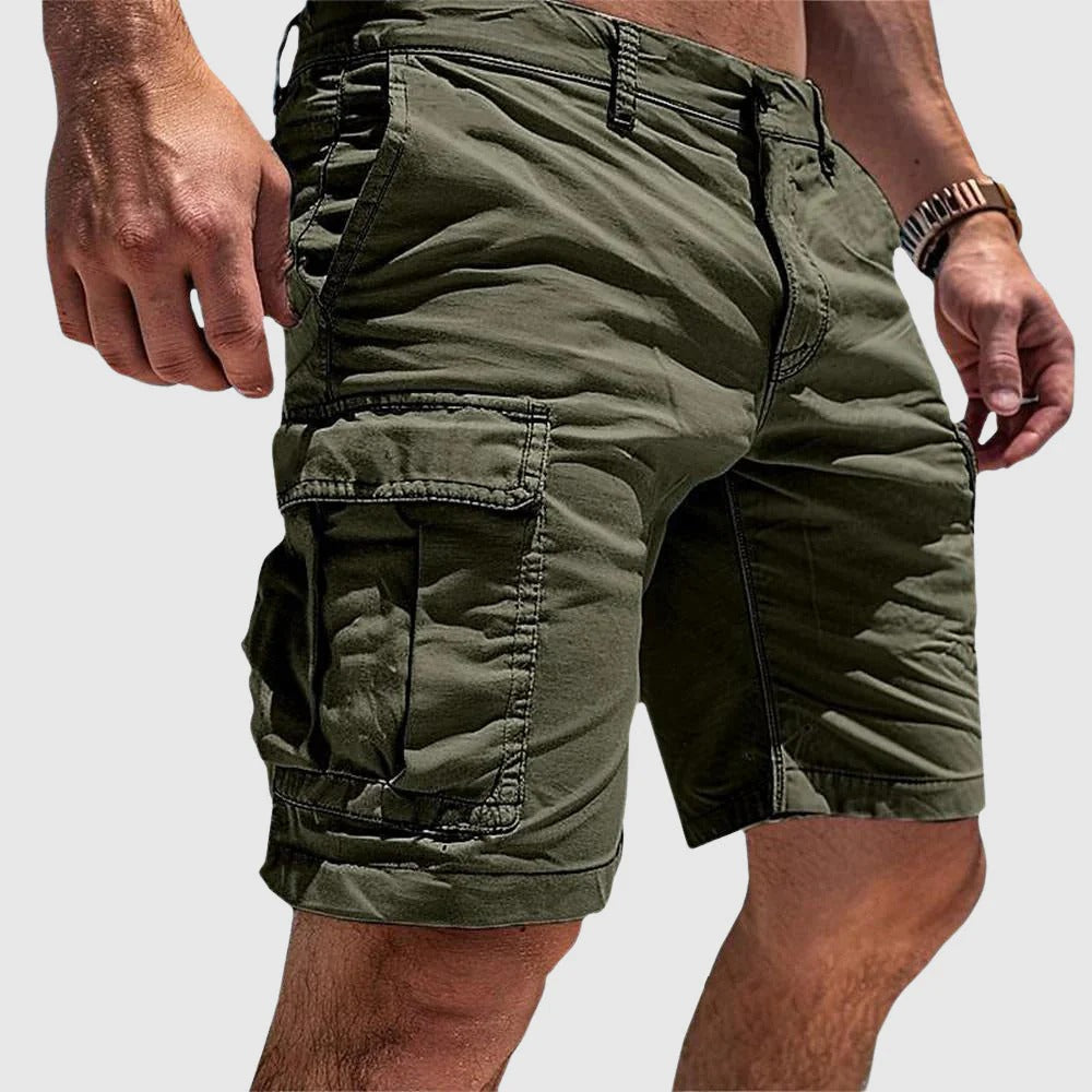 Men's Relaxed Cotton Cargo Shorts with Flap Pockets