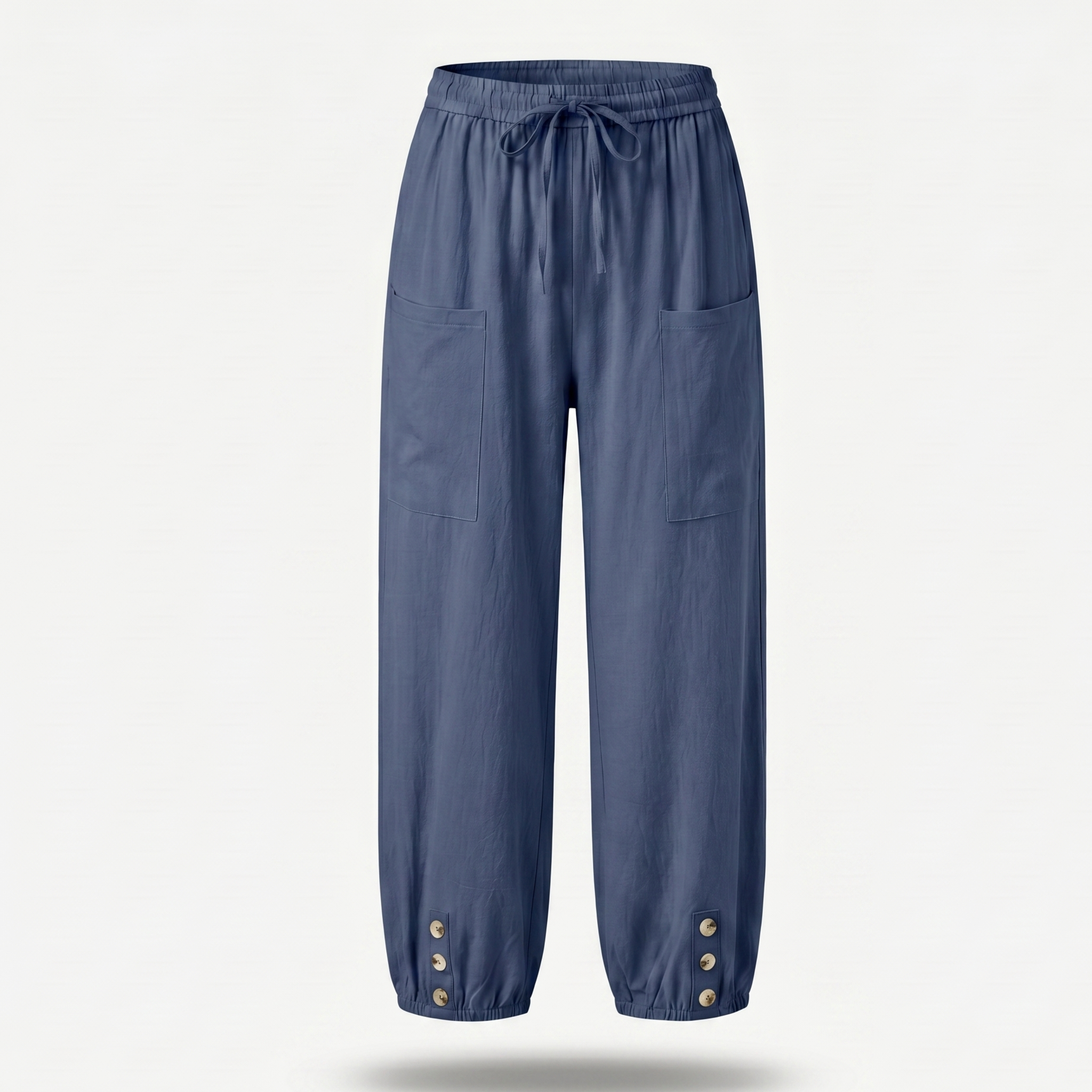 Women's Relaxed Linen Capri Pants with Drawstring Waist