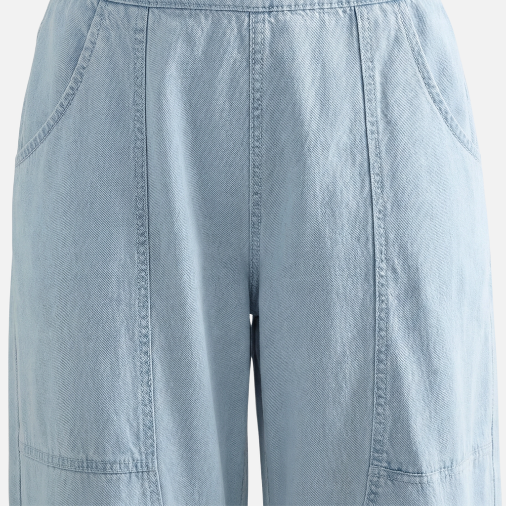 Women's Relaxed Wide Leg Pants with Smocked Waist and Pockets