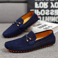 Men's Suede Driving Loafers with Perforated Slip-On Upper