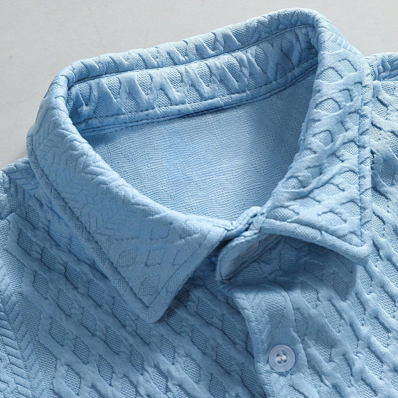 Men's Relaxed Knit Shirt and Shorts Set with Drawstring Waist