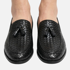 Men's Woven Tassel Loafers with Slip-On Design