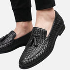 Men's Woven Tassel Loafers with Slip-On Design