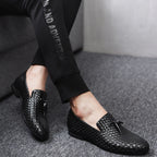 Men's Woven Tassel Loafers with Slip-On Design