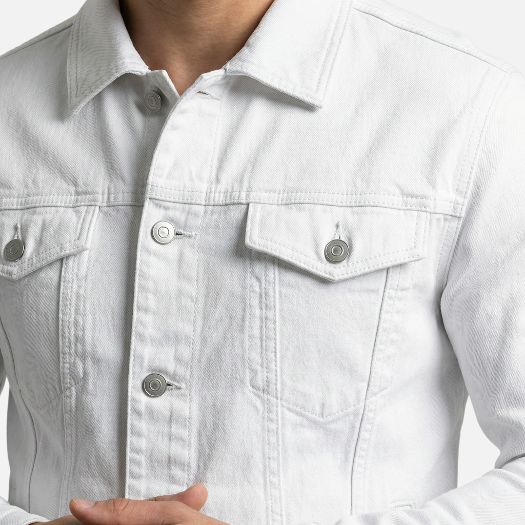 Men's Classic Denim Jacket with Chest Flap Pockets