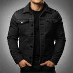 Men's Classic Denim Jacket with Chest Flap Pockets