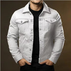Men's Classic Denim Jacket with Chest Flap Pockets