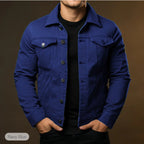 Men's Classic Denim Jacket with Chest Flap Pockets