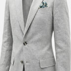 Men's Classic Fit Linen Suit with Notched Lapels