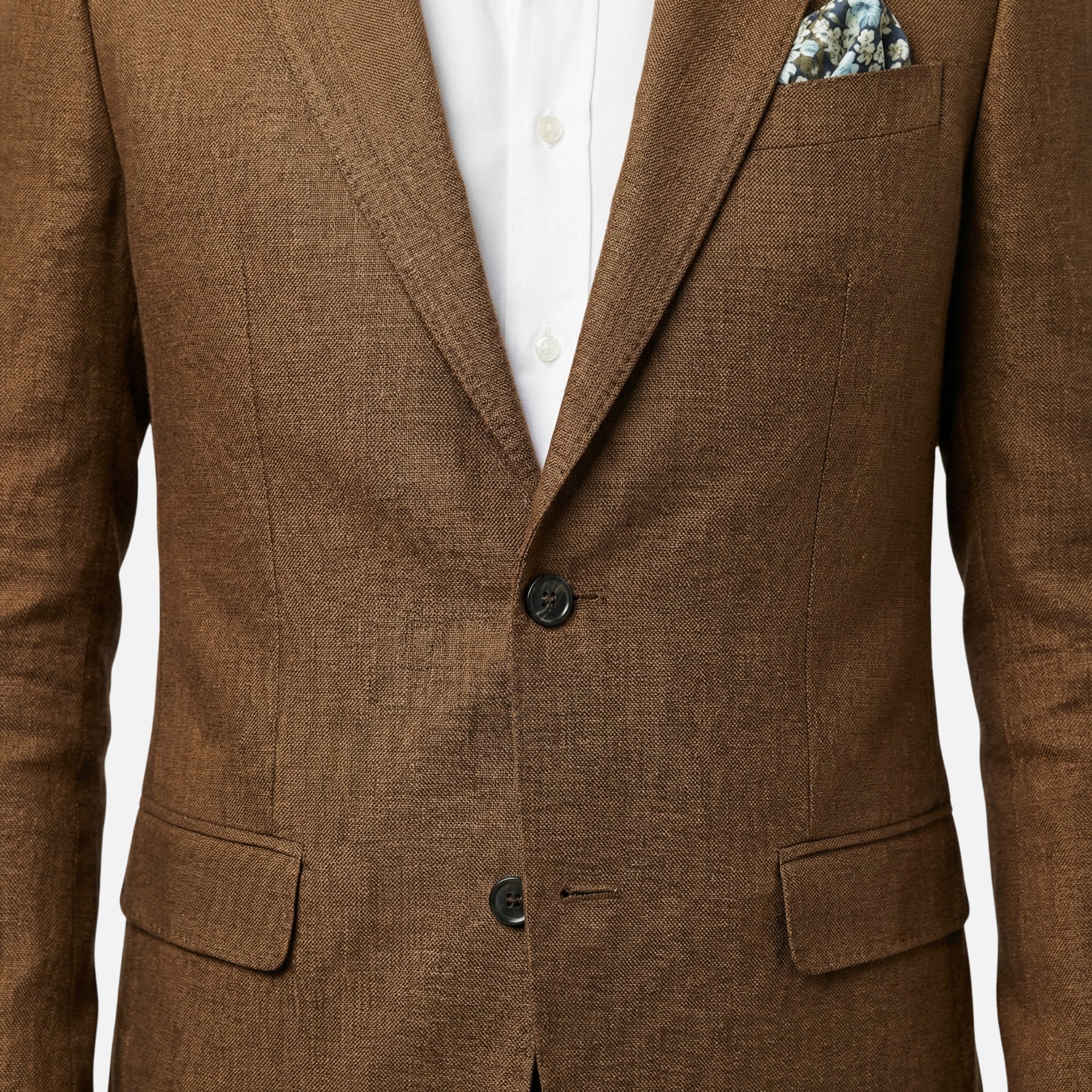 Men's Classic Fit Linen Suit with Notched Lapels