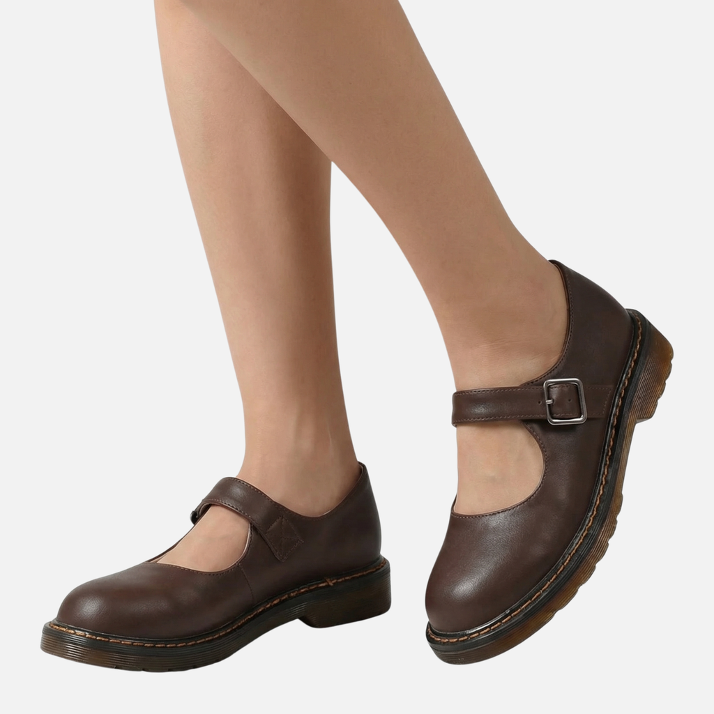 Women's Classic Mary Jane Shoes with Buckle Strap