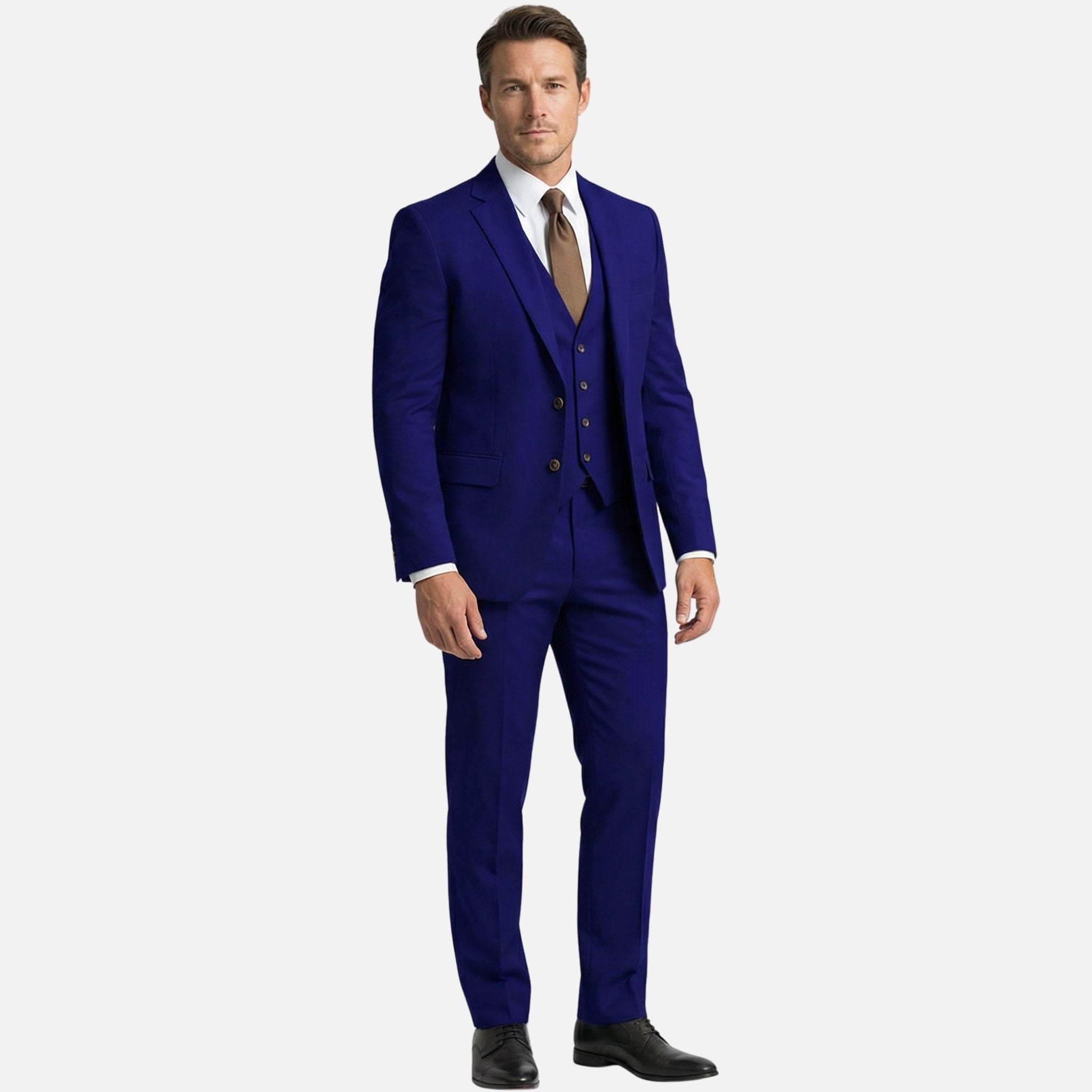 Men's Classic Three-Piece Suit with Notch Lapel Blazer