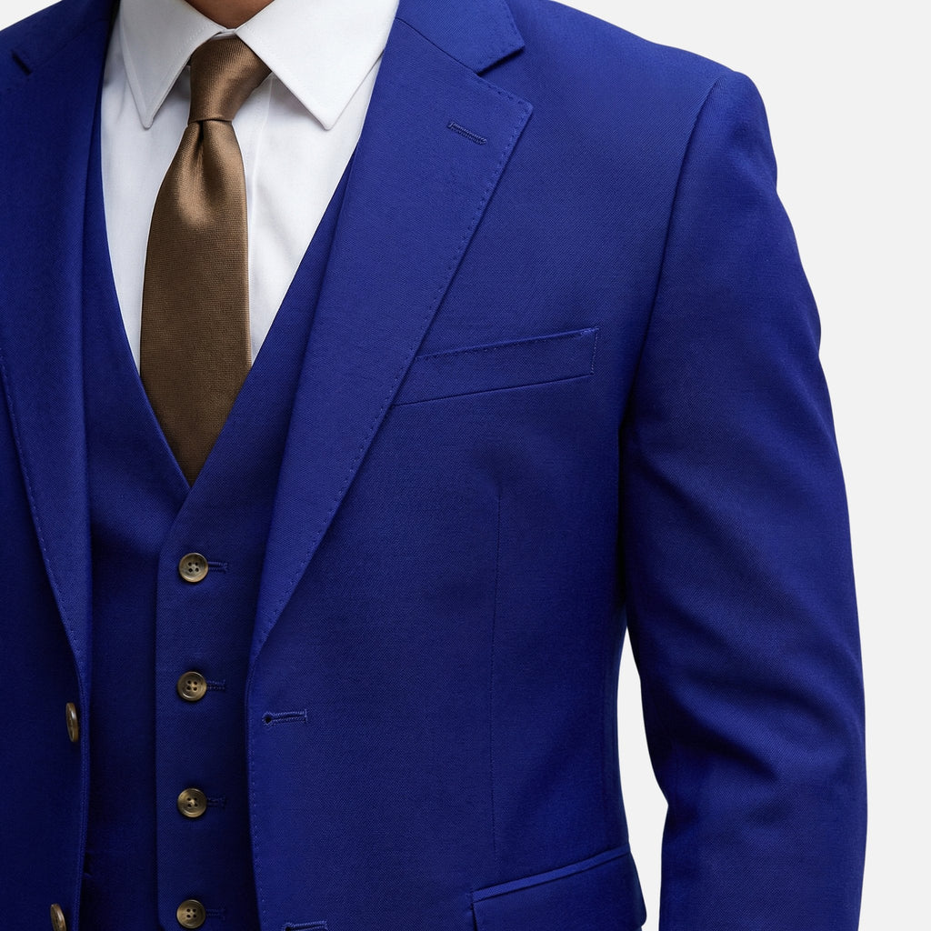 Men's Classic Three-Piece Suit with Notch Lapel Blazer