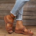 Women's Comfort Slide Sandals with Perforated Pattern