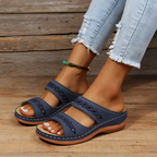 Women's Comfort Slide Sandals with Perforated Pattern