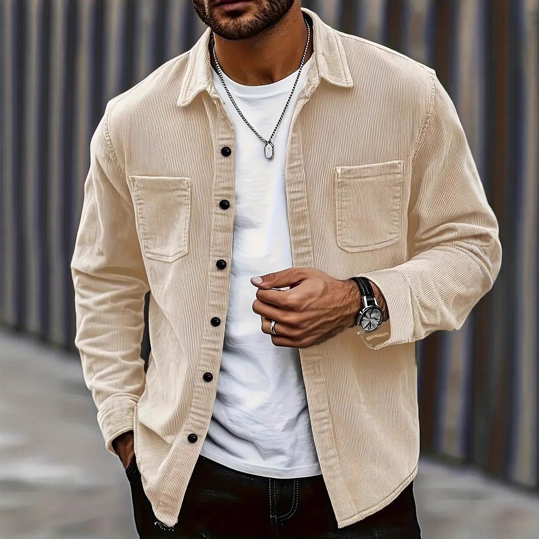 Men's Corduroy Overshirt with Chest Pockets