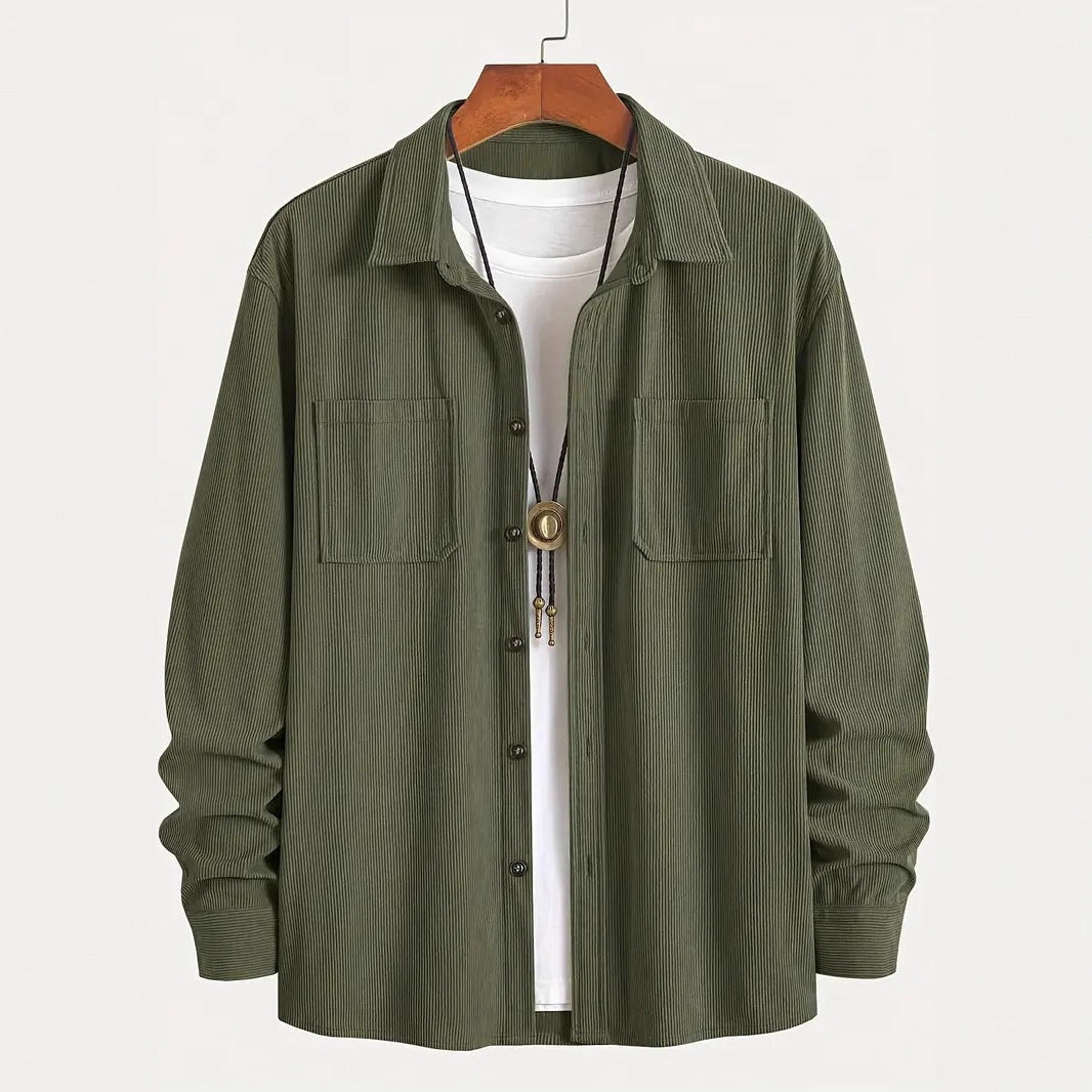 Men's Corduroy Overshirt with Chest Pockets
