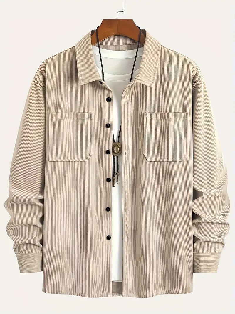 Men's Corduroy Overshirt with Chest Pockets