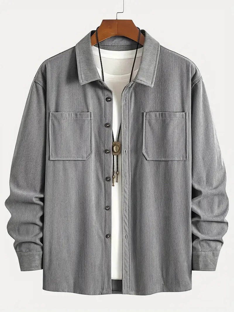 Men's Corduroy Overshirt with Chest Pockets