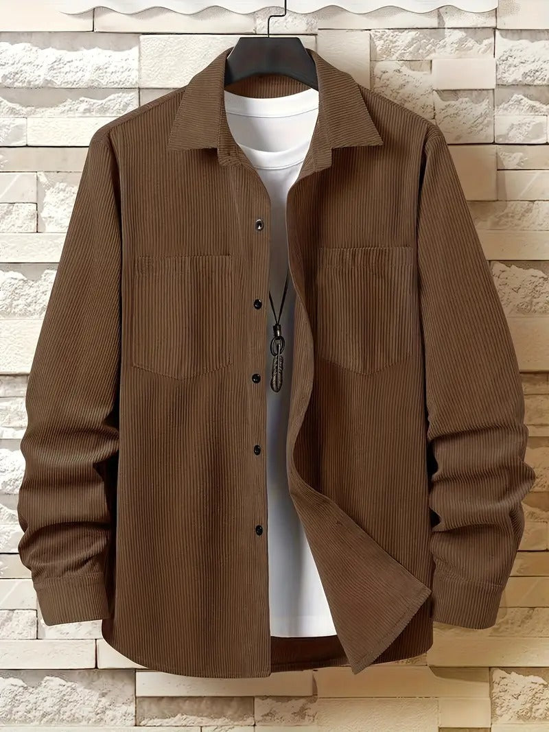 Men's Corduroy Overshirt with Chest Pockets